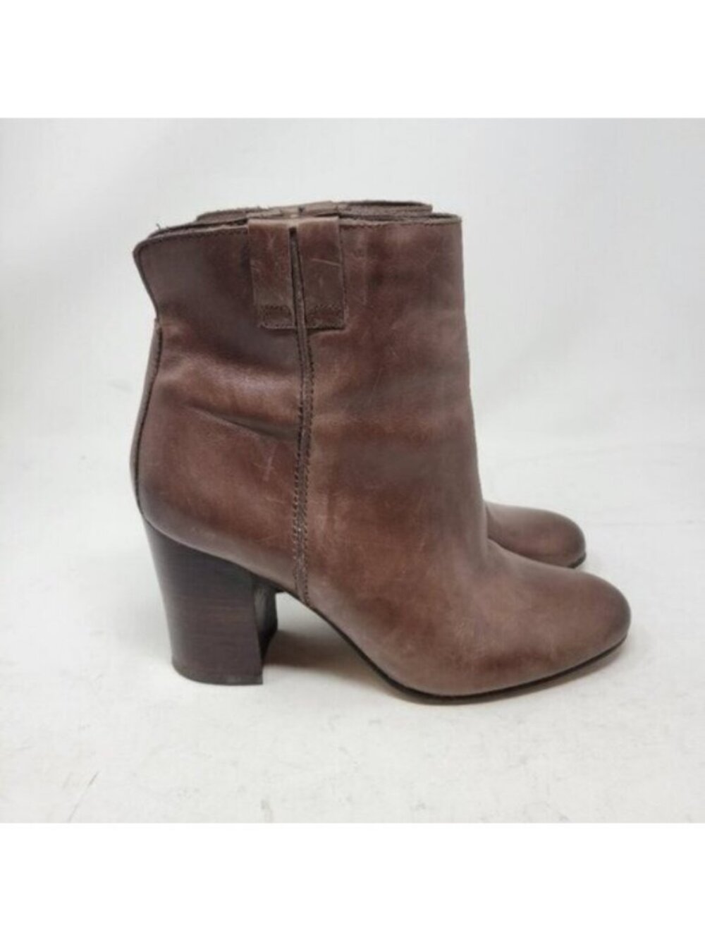 Sam Edelman | Fairfield Stacked Heel Dark Brown Leather Ankle Bootie - Picture 3 of 11